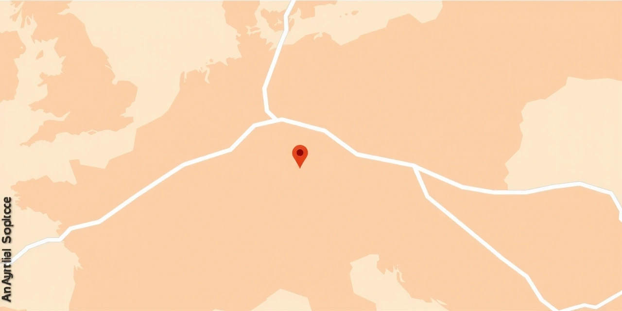 Abstrakte Karte oder GPS-Symbol, das den Standort Kärntner Ring 5-7, 1010 Wien, Österreich symbolisiert, in einem modernen, natürlichen Stil ohne Text oder Symbole.